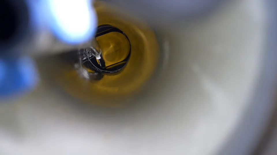 Inspection view inside a backwater valve